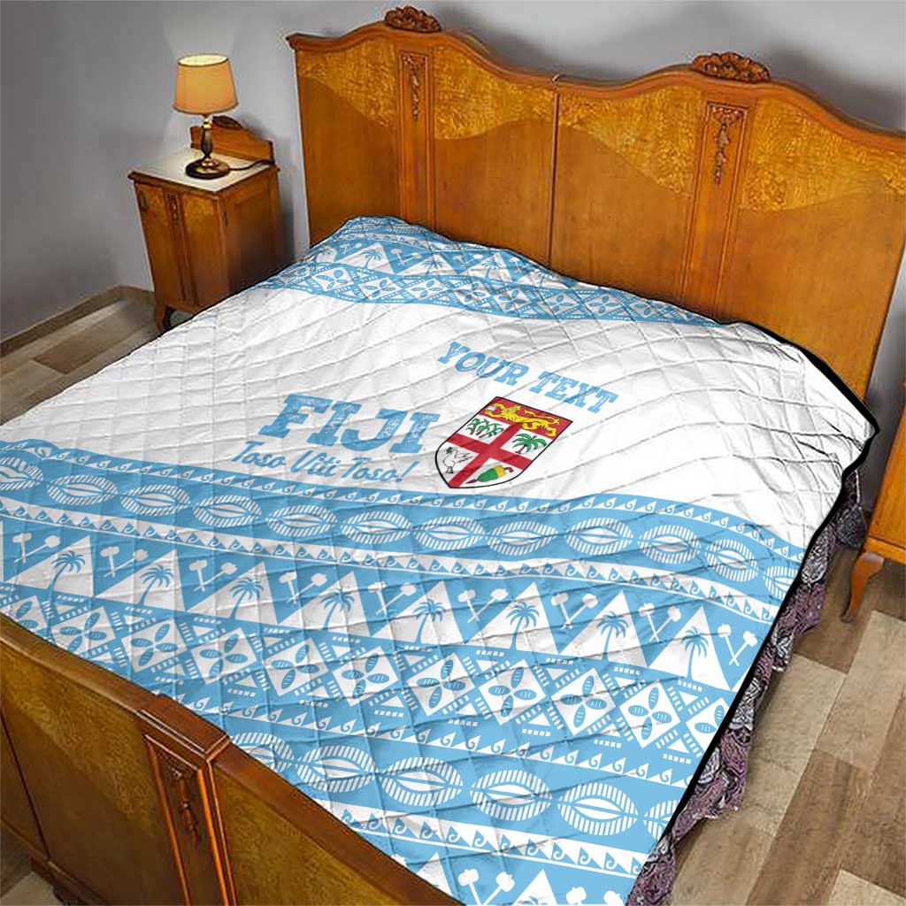 Fiji Rugby 2025 Custom Quilt Fijian Tapa Toso Viti Toso - White