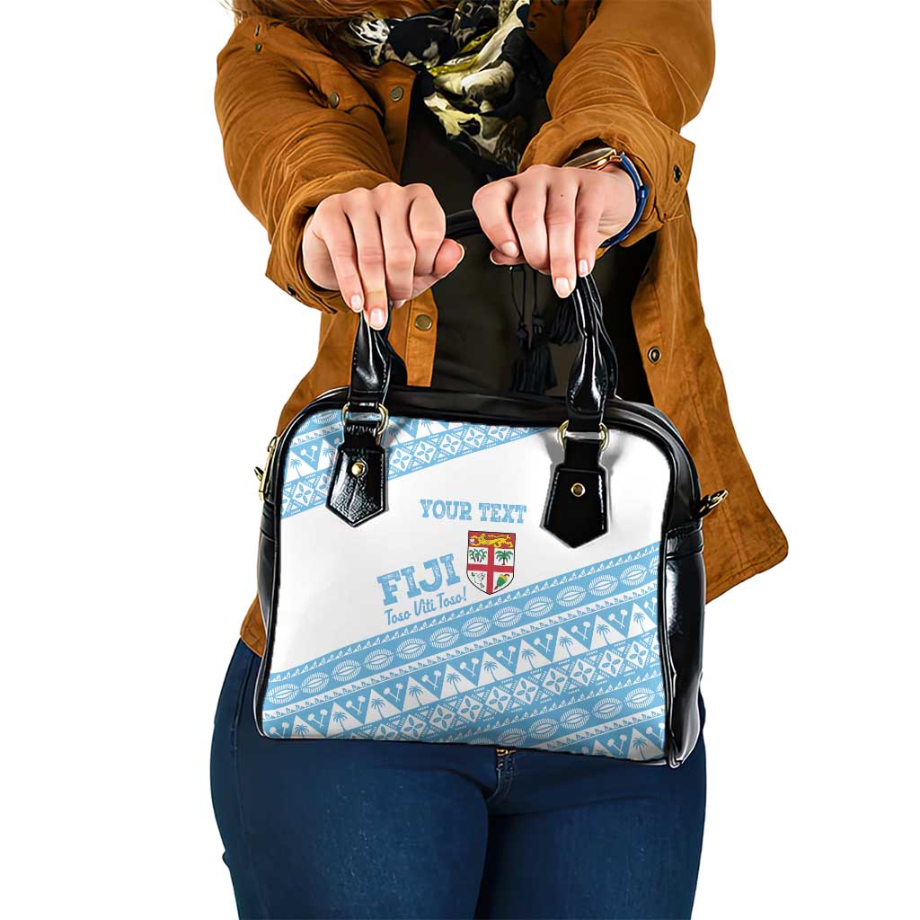 Fiji Rugby 2025 Custom Shoulder Handbag Fijian Tapa Toso Viti Toso - White