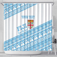 Fiji Rugby 2025 Custom Shower Curtain Fijian Tapa Toso Viti Toso - White