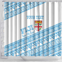 Fiji Rugby 2025 Custom Shower Curtain Fijian Tapa Toso Viti Toso - White