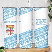 Fiji Rugby 2025 Custom Skinny Tumbler Fijian Tapa Toso Viti Toso - White