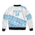 Fiji Rugby 2025 Custom Sleeve Zip Bomber Jacket Fijian Tapa Toso Viti Toso - White