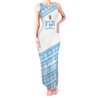 Fiji Rugby 2025 Custom Tank Maxi Dress Fijian Tapa Toso Viti Toso - White
