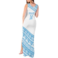 Fiji Rugby 2025 Custom Tank Maxi Dress Fijian Tapa Toso Viti Toso - White