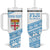 Fiji Rugby 2025 Custom Tumbler With Handle Fijian Tapa Toso Viti Toso - White