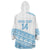 Fiji Rugby 2025 Custom Wearable Blanket Hoodie Fijian Tapa Toso Viti Toso - White