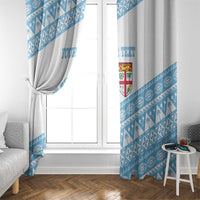 Fiji Rugby 2025 Custom Window Curtain Fijian Tapa Toso Viti Toso - White