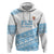 Fiji Rugby 2025 Custom Zip Hoodie Fijian Tapa Toso Viti Toso - White