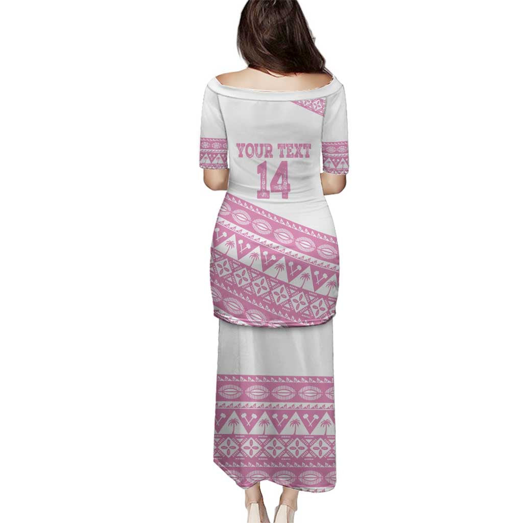 Fiji Rugby 2025 Custom Family Matching Puletasi and Hawaiian Shirt Fijian Tapa Toso Viti Toso - Pink