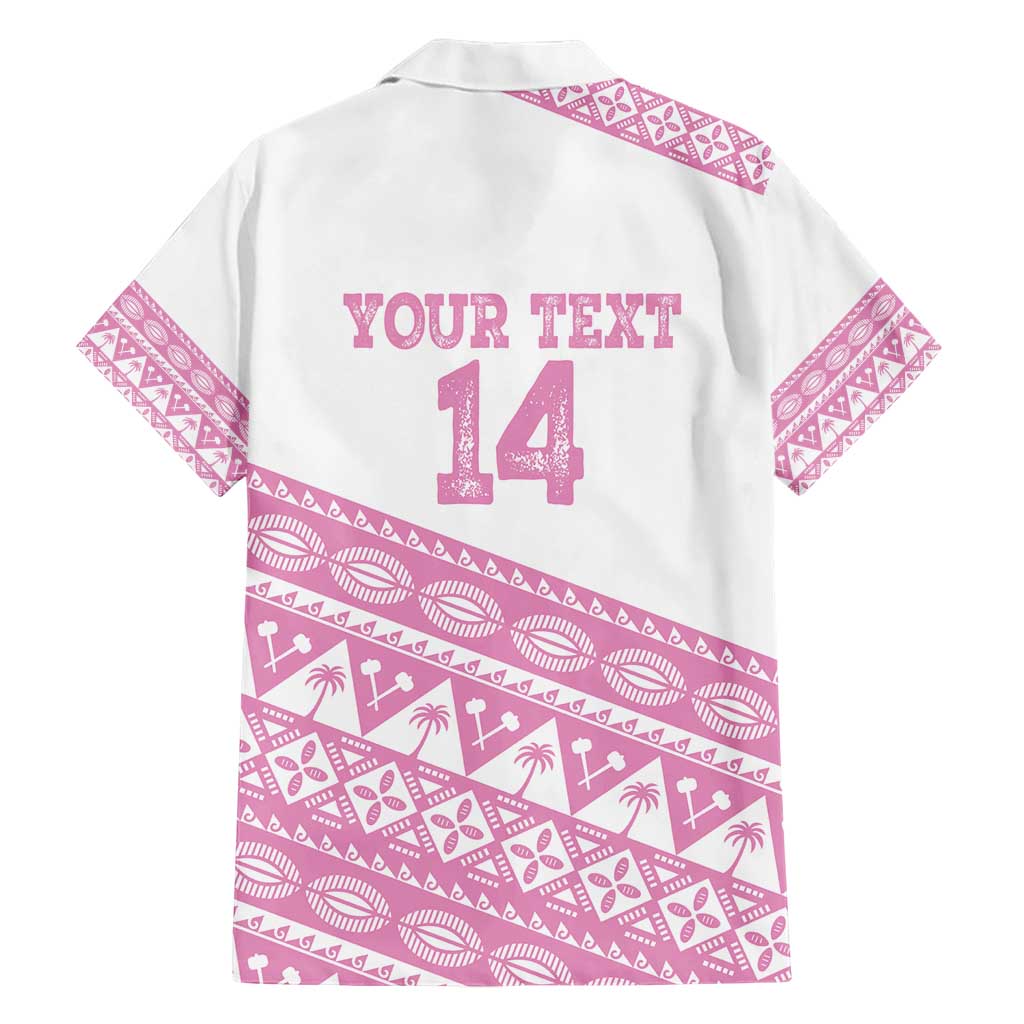 Fiji Rugby 2025 Custom Hawaiian Shirt Fijian Tapa Toso Viti Toso - Pink