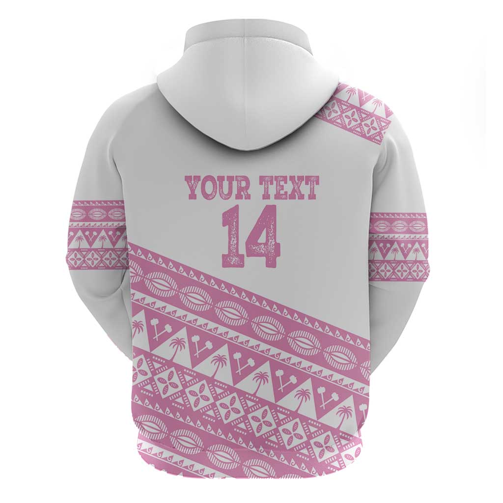 Fiji Rugby 2025 Custom Hoodie Fijian Tapa Toso Viti Toso - Pink
