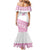 Fiji Rugby 2025 Custom Mermaid Dress Fijian Tapa Toso Viti Toso - Pink