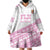 Fiji Rugby 2025 Custom Wearable Blanket Hoodie Fijian Tapa Toso Viti Toso - Pink