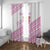 Fiji Rugby 2025 Custom Window Curtain Fijian Tapa Toso Viti Toso - Pink
