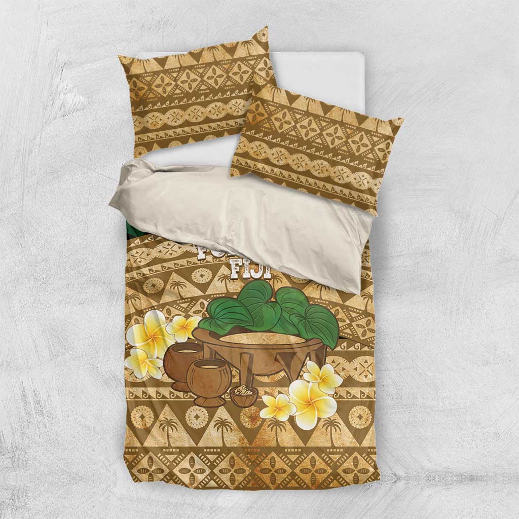 Bula Fiji Kava Bowl Bedding Set Fijian Tapa Cloth Vintage Vibe