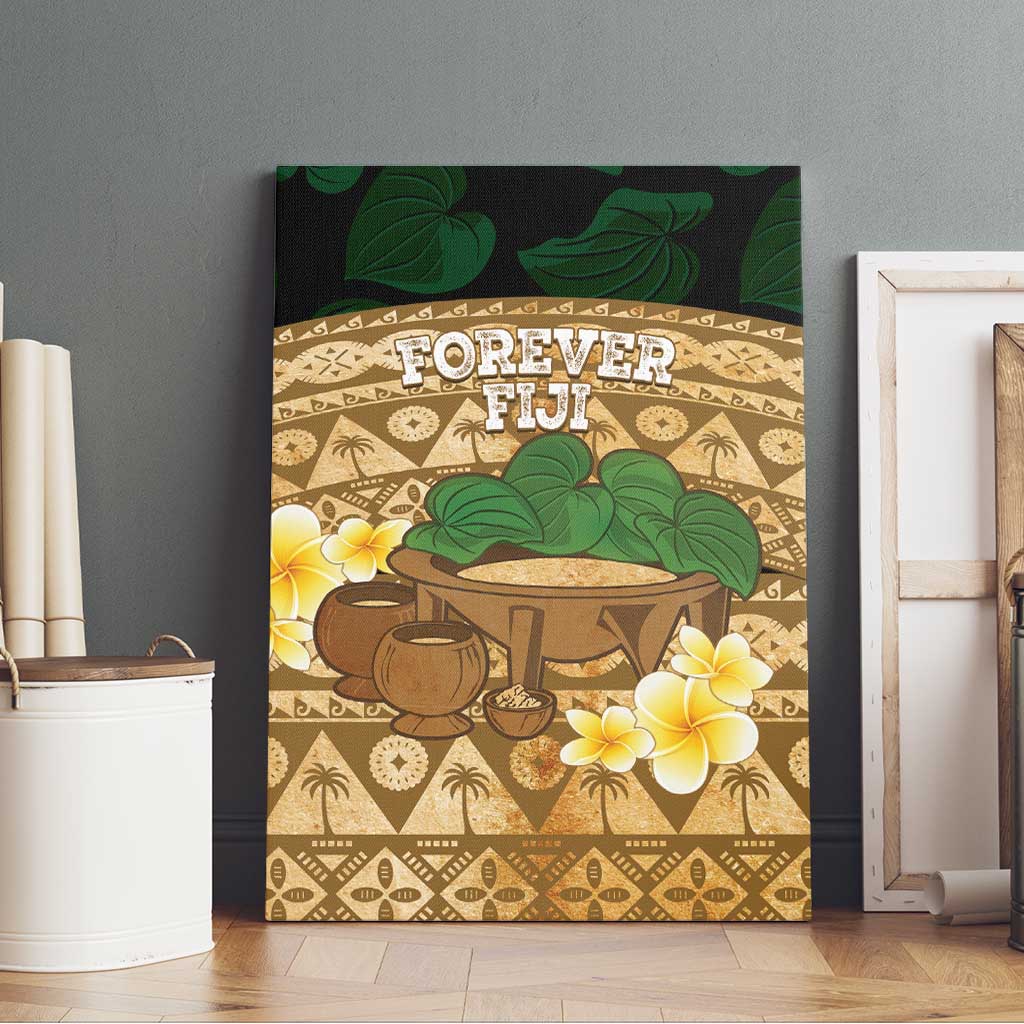 Bula Fiji Kava Bowl Canvas Wall Art Fijian Tapa Cloth Vintage Vibe