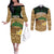 Bula Fiji Kava Bowl Couples Matching Off The Shoulder Long Sleeve Dress and Long Sleeve Button Shirt Fijian Tapa Cloth Vintage Vibe