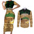 Bula Fiji Kava Bowl Couples Matching Short Sleeve Bodycon Dress and Long Sleeve Button Shirt Fijian Tapa Cloth Vintage Vibe