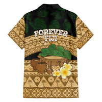 Bula Fiji Kava Bowl Family Matching Long Sleeve Bodycon Dress and Hawaiian Shirt Fijian Tapa Cloth Vintage Vibe