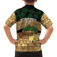 Bula Fiji Kava Bowl Family Matching Summer Maxi Dress and Hawaiian Shirt Fijian Tapa Cloth Vintage Vibe