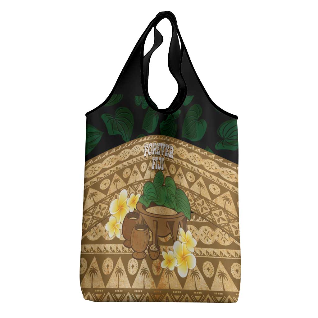 Bula Fiji Kava Bowl Grocery Bag Fijian Tapa Cloth Vintage Vibe