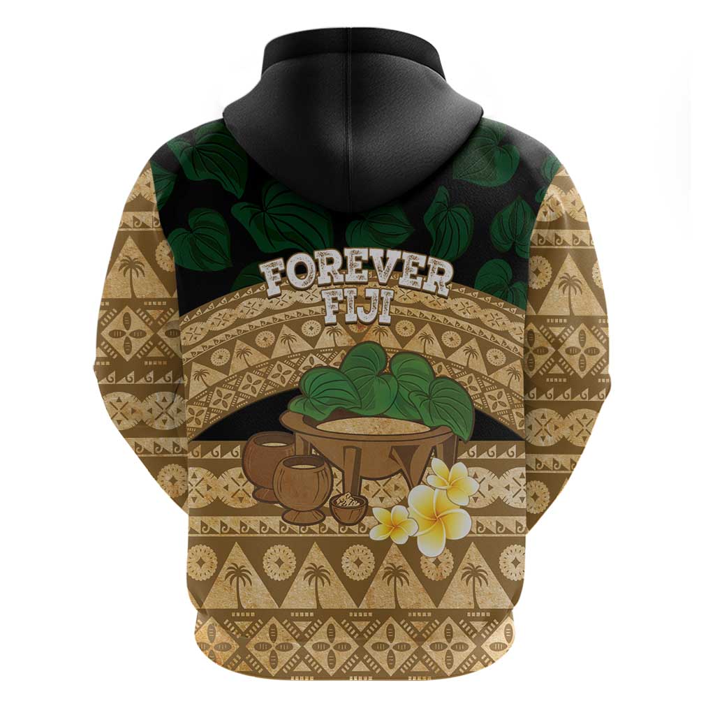 Bula Fiji Kava Bowl Hoodie Fijian Tapa Cloth Vintage Vibe