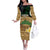 Bula Fiji Kava Bowl Off The Shoulder Long Sleeve Dress Fijian Tapa Cloth Vintage Vibe