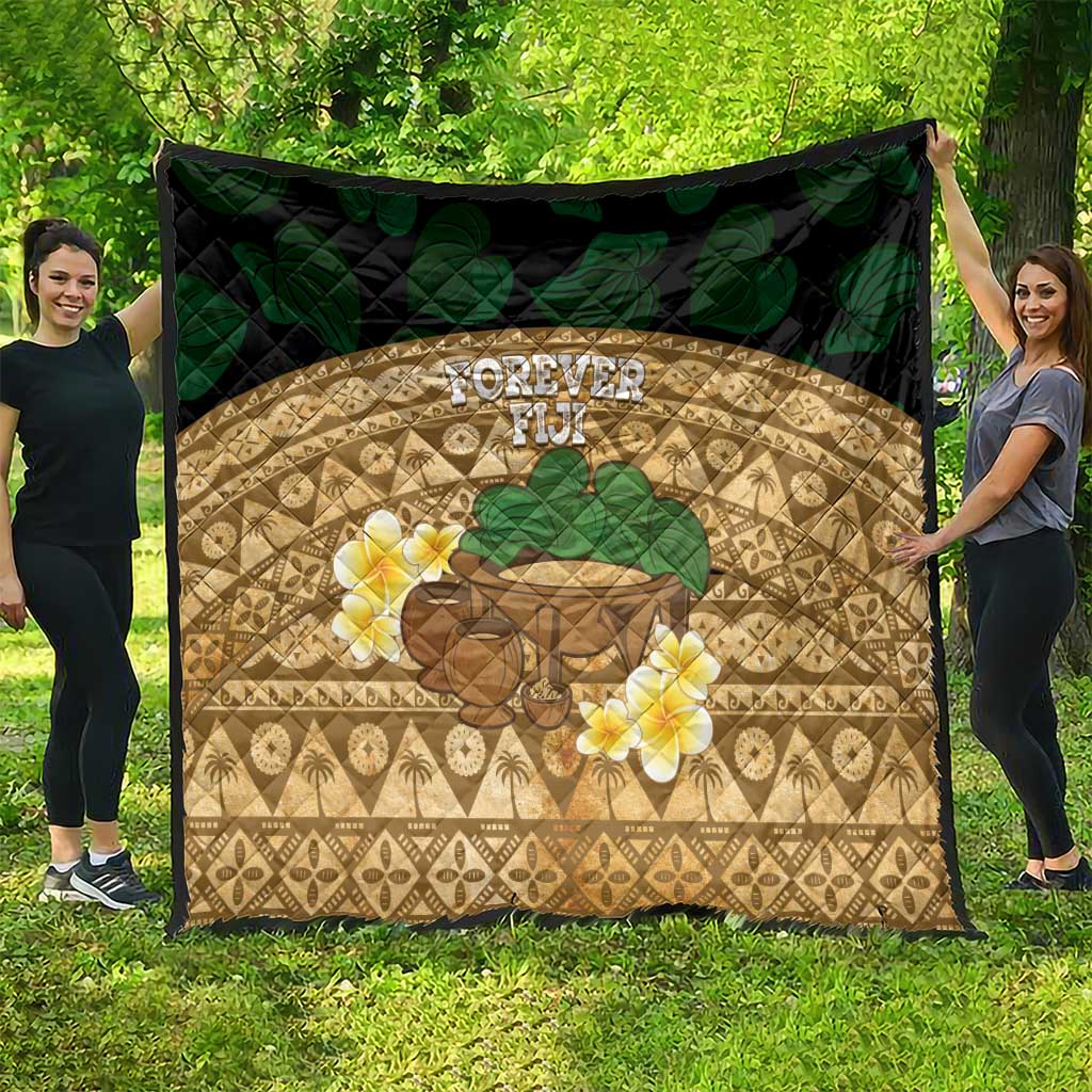 Bula Fiji Kava Bowl Quilt Fijian Tapa Cloth Vintage Vibe