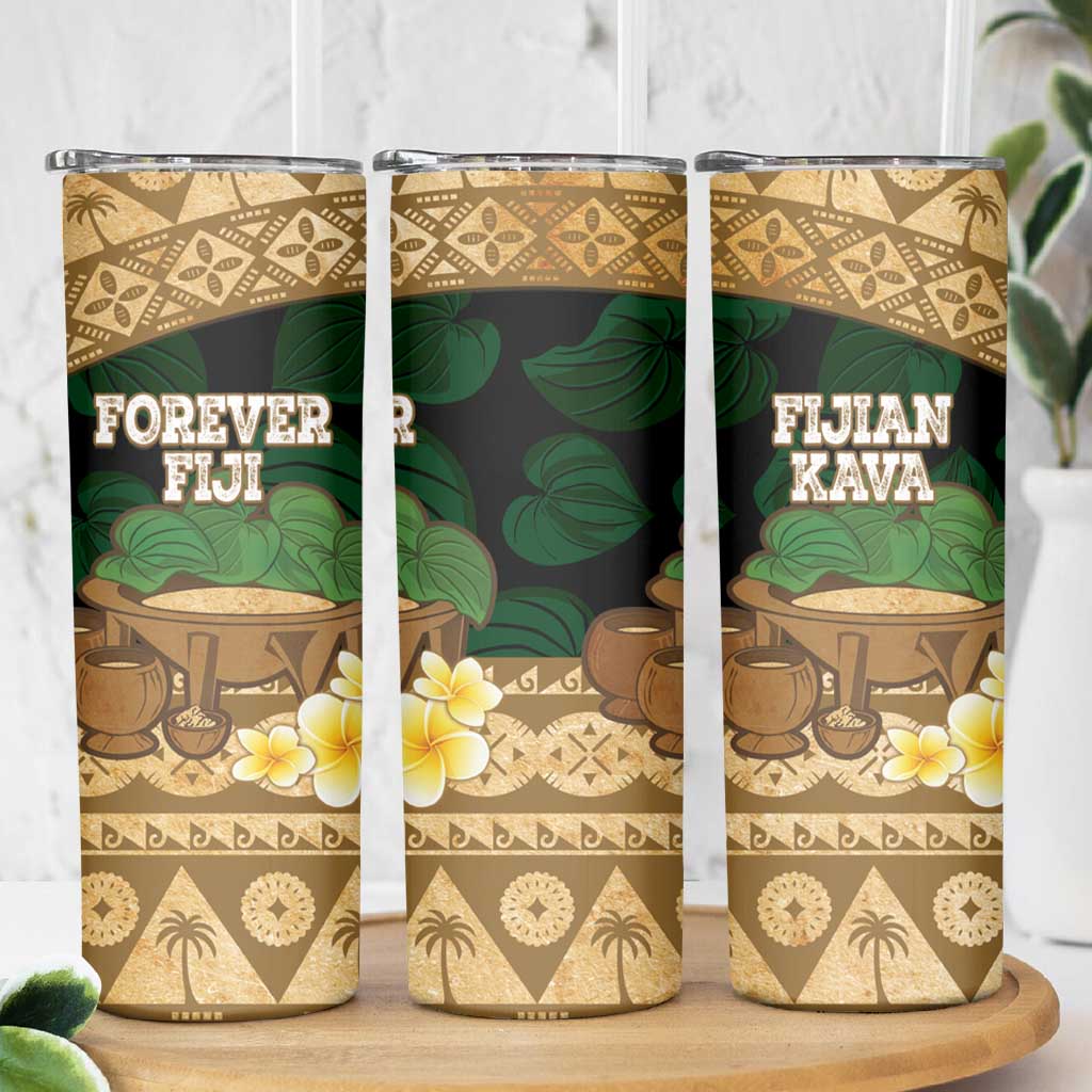 Bula Fiji Kava Bowl Skinny Tumbler Fijian Tapa Cloth Vintage Vibe