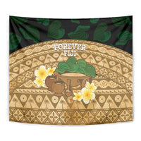 Bula Fiji Kava Bowl Tapestry Fijian Tapa Cloth Vintage Vibe