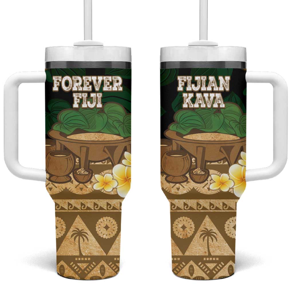 Bula Fiji Kava Bowl Tumbler With Handle Fijian Tapa Cloth Vintage Vibe