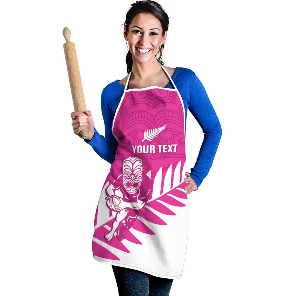 New Zealand Silver Fern Rugby Custom Apron Go All Black Maori Pink Version - Polynesian Pride