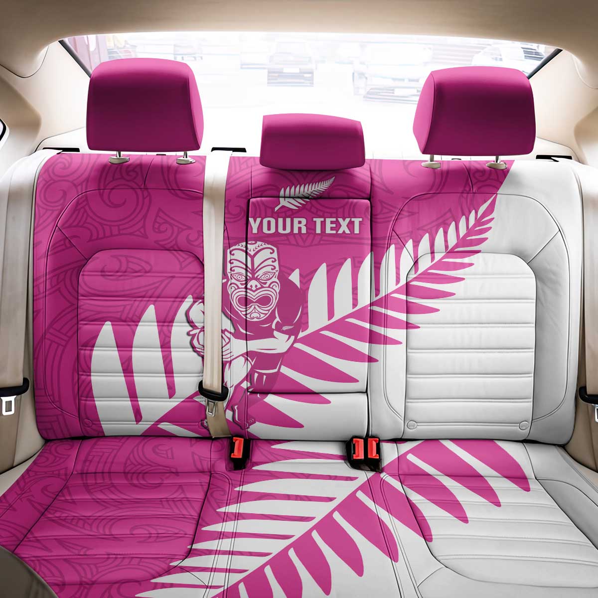 New Zealand Silver Fern Rugby Custom Back Car Seat Cover Go All Black Maori Pink Version