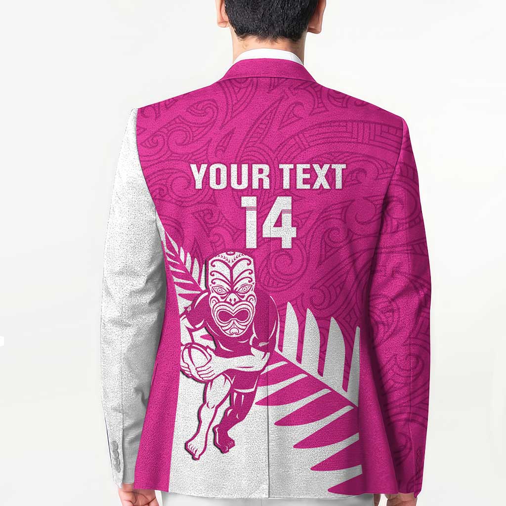 New Zealand Silver Fern Rugby Custom Blazer Go All Black Maori Pink Version - Polynesian Pride
