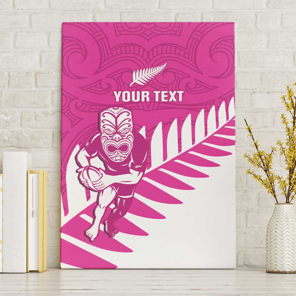 New Zealand Silver Fern Rugby Custom Canvas Wall Art Go All Black Maori Pink Version