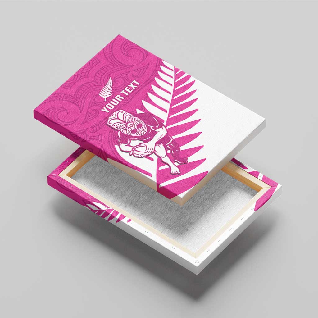 New Zealand Silver Fern Rugby Custom Canvas Wall Art Go All Black Maori Pink Version