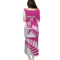 New Zealand Silver Fern Rugby Custom Family Matching Puletasi and Hawaiian Shirt Go All Black Maori Pink Version LT14 - Polynesian Pride