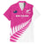 New Zealand Silver Fern Rugby Custom Family Matching Short Sleeve Bodycon Dress and Hawaiian Shirt Go All Black Maori Pink Version