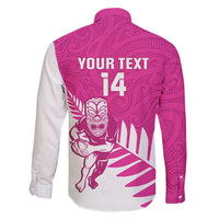 New Zealand Silver Fern Rugby Custom Family Matching Short Sleeve Bodycon Dress and Hawaiian Shirt Go All Black Maori Pink Version