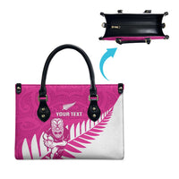 New Zealand Silver Fern Rugby Custom Leather Bag Go All Black Maori Pink Version - Polynesian Pride