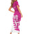 New Zealand Silver Fern Rugby Custom Short Sleeve Bodycon Dress Go All Black Maori Pink Version