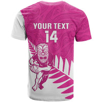 New Zealand Silver Fern Rugby Custom T Shirt Go All Black Maori Pink Version