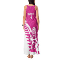 New Zealand Silver Fern Rugby Custom Tank Maxi Dress Go All Black Maori Pink Version