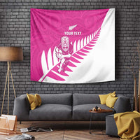 New Zealand Silver Fern Rugby Custom Tapestry Go All Black Maori Pink Version