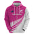 New Zealand Silver Fern Rugby Custom Zip Hoodie Go All Black Maori Pink Version