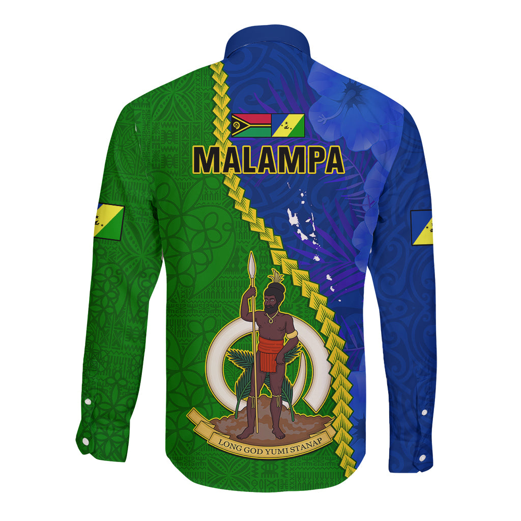 Vanuatu Malampa Province Long Sleeve Button Shirt Turtle Sand Drawing Unique Tapa Pattern LT14 - Polynesian Pride