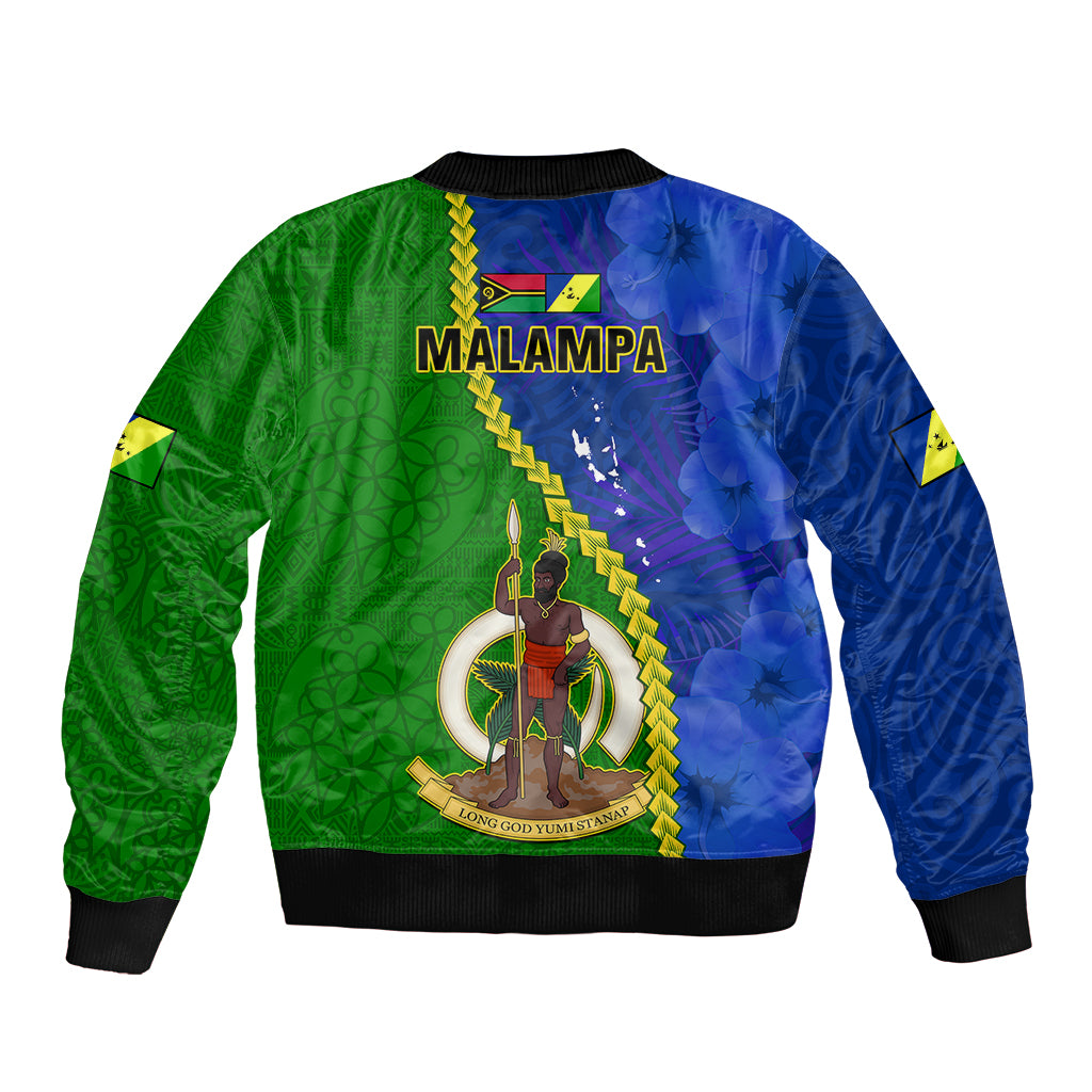Vanuatu Malampa Province Sleeve Zip Bomber Jacket Turtle Sand Drawing Unique Tapa Pattern LT14 - Polynesian Pride