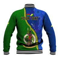 Personalised Vanuatu Malampa Province Baseball Jacket Turtle Sand Drawing Unique Tapa Pattern LT14 - Polynesian Pride