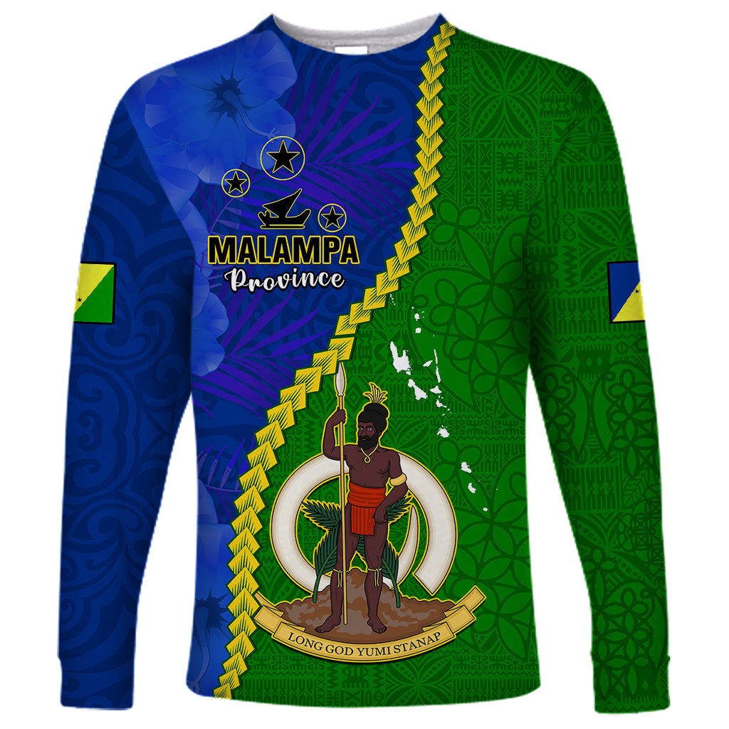 Personalised Vanuatu Malampa Province Long Sleeve Shirt Turtle Sand Drawing Unique Tapa Pattern LT14 Unisex Green - Polynesian Pride