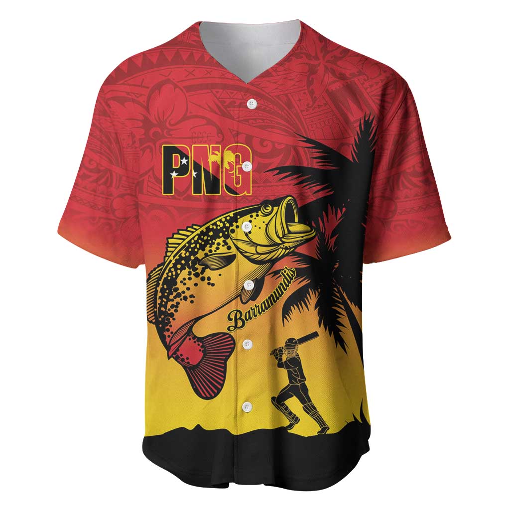 Custom Papua New Guinea Cricket Baseball Jersey PNG Barramundis - Polynesian Pride